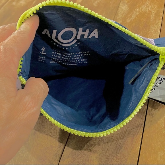 ALOHA Collection Checkered Pouch with Neon Trim; New But Has Flaws From Storage - Picture 3 of 13